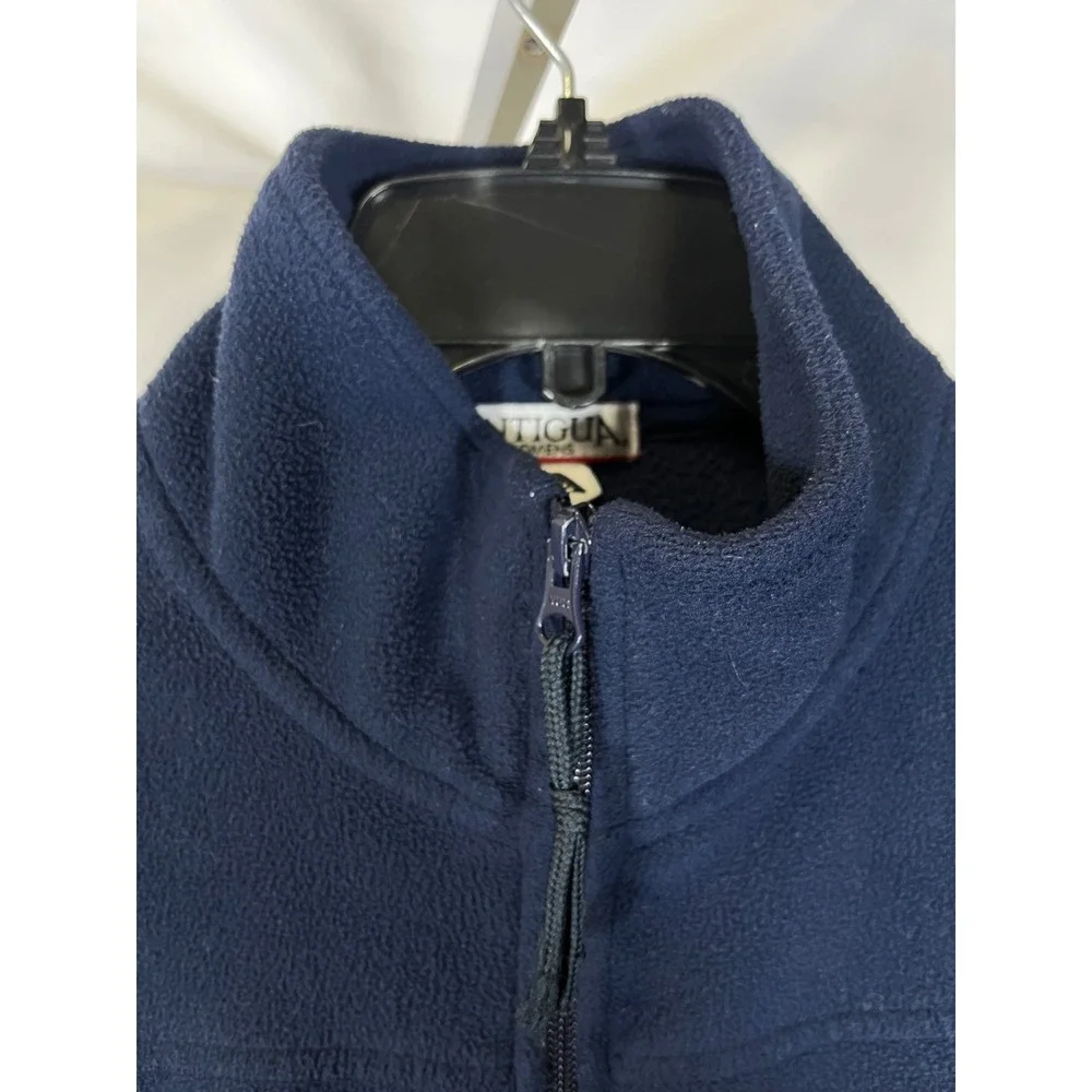 Antigua Womens Navy Blue Full Zip Fleece Jacket Mock Neck Size‎ Medium